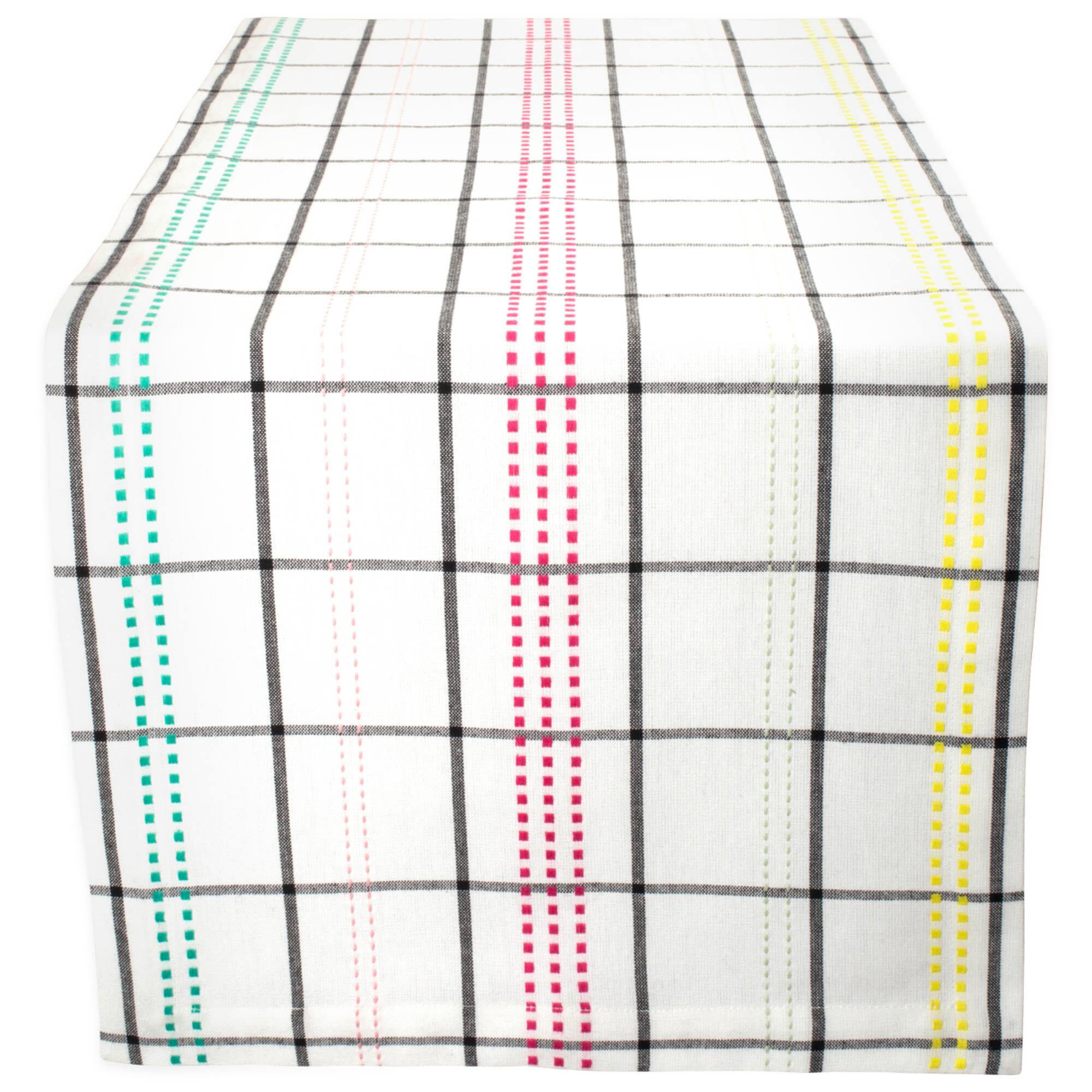 Color Pop Plaid Table Runner 14" x 108"